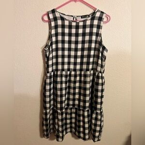 Pretty Garden Black Plaid Dress Size Medium